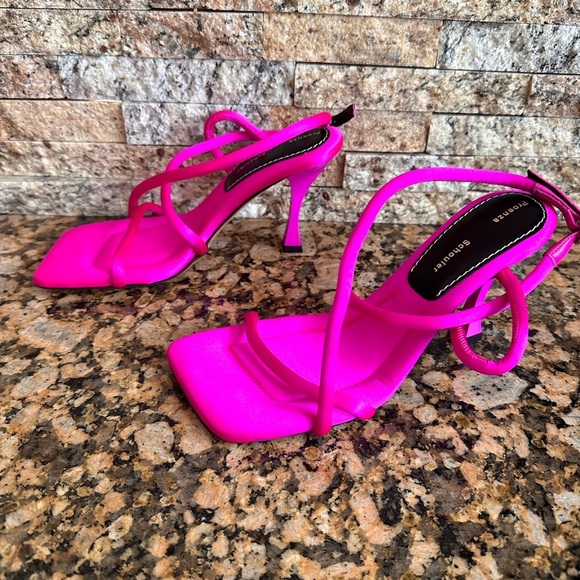 Proenza Schouler White Leather High Heel Strappy Sandals - Picture 7 of 12